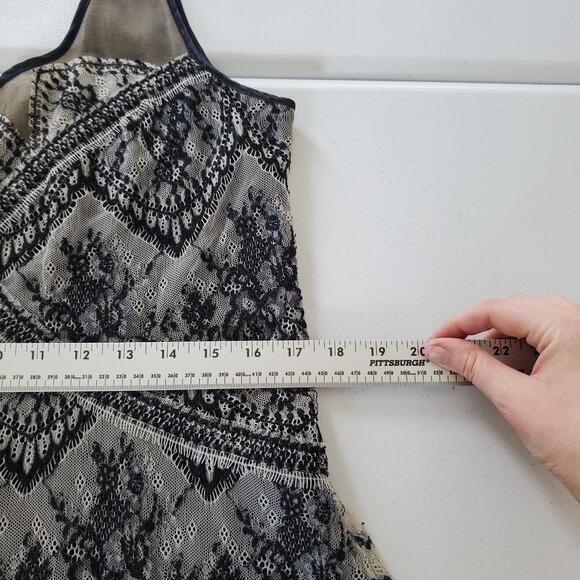 Peruvian Connection Lace Dress Womens 8 Black Sleeveless Scalloped Whimsigoth - Picture 7 of 10